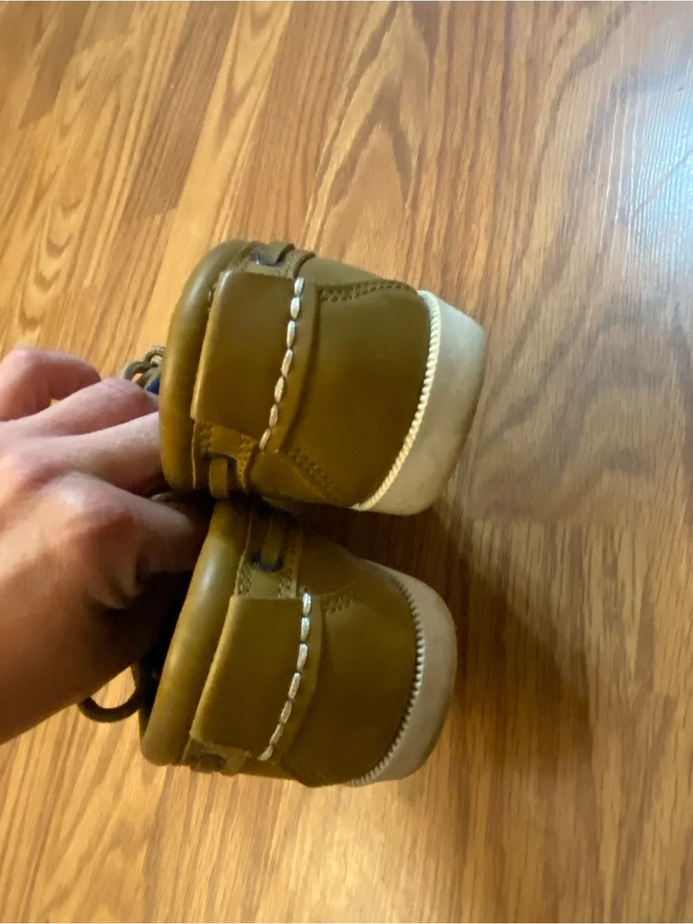 Boys Brown Boat Shoes Lace Up Mesh